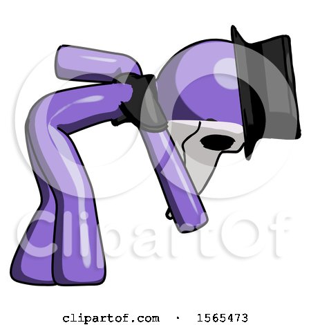 Purple Plague Doctor Man Picking Something up Bent over by Leo Blanchette