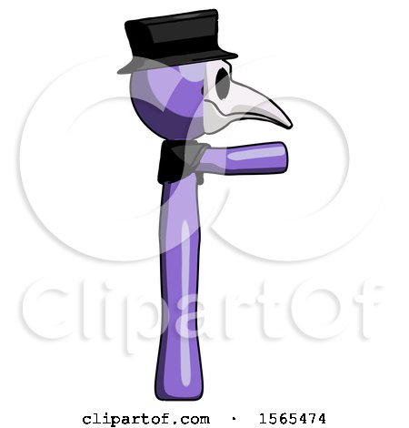 Purple Plague Doctor Man Pointing Right by Leo Blanchette