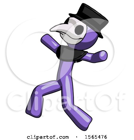 Purple Plague Doctor Man Running Away in Hysterical Panic Direction Left by Leo Blanchette