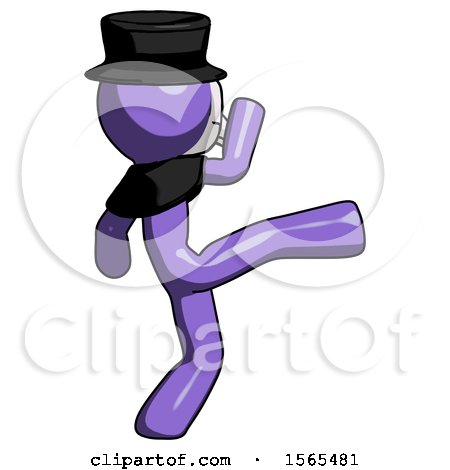 Purple Plague Doctor Man Kick Pose by Leo Blanchette