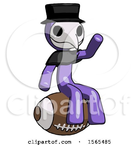 Purple Plague Doctor Man Sitting on Giant Football by Leo Blanchette