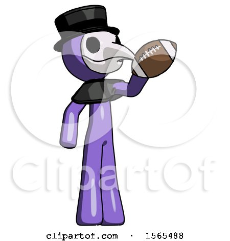 Purple Plague Doctor Man Holding Football up by Leo Blanchette