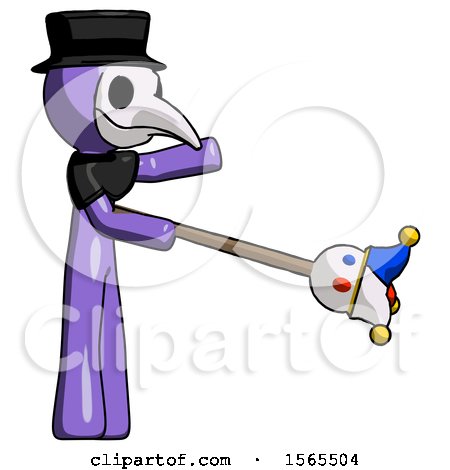 Purple Plague Doctor Man Holding Jesterstaff - I Dub Thee Foolish Concept by Leo Blanchette