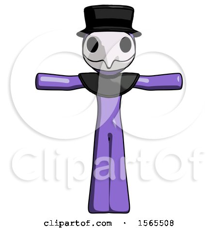 Purple Plague Doctor Man T-Pose Arms up Standing by Leo Blanchette
