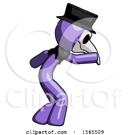 Purple Plague Doctor Man Sneaking While Reaching for Something by Leo Blanchette