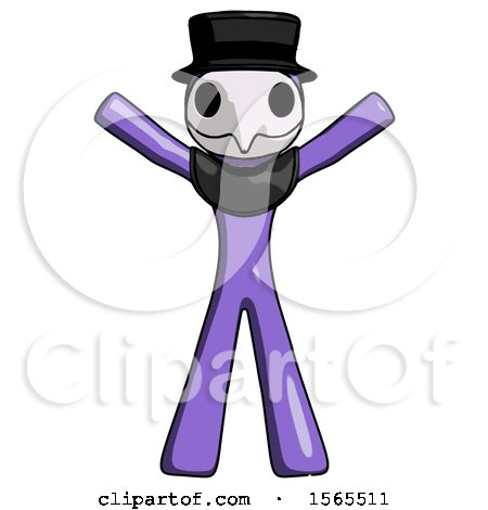 Purple Plague Doctor Man Surprise Pose, Arms and Legs out by Leo Blanchette