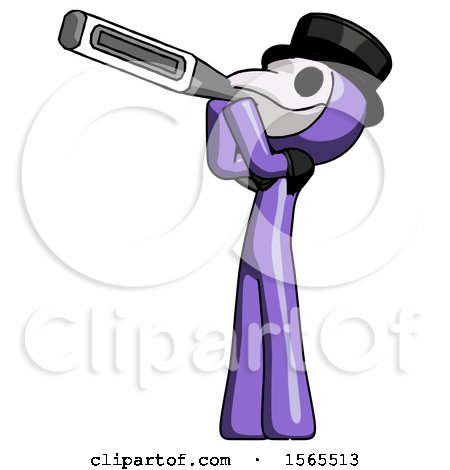 Purple Plague Doctor Man Thermometer in Mouth by Leo Blanchette