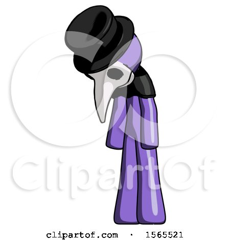 Purple Plague Doctor Man Depressed with Head down Turned Left by Leo Blanchette