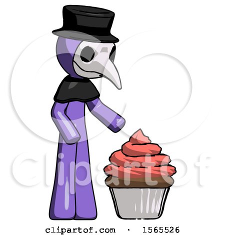 Purple Plague Doctor Man with Giant Cupcake Dessert by Leo Blanchette