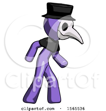 Purple Plague Doctor Man Suspense Action Pose Facing Right by Leo Blanchette