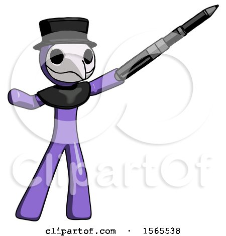 Purple Plague Doctor Man Demonstrating That Indeed the Pen Is Mightier by Leo Blanchette