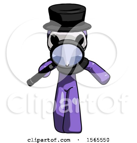 Purple Plague Doctor Man Looking down Through Magnifying Glass by Leo Blanchette