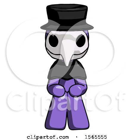 Purple Plague Doctor Man Squatting Facing Front by Leo Blanchette