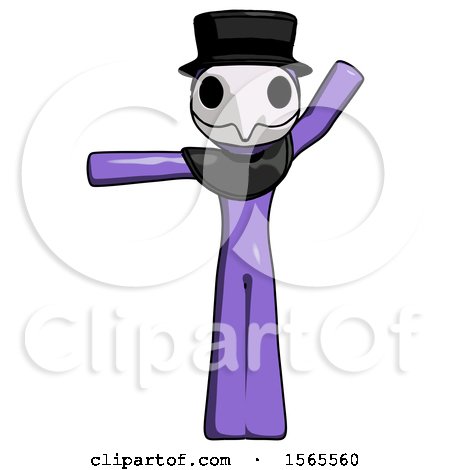 Purple Plague Doctor Man Directing Traffic Left by Leo Blanchette