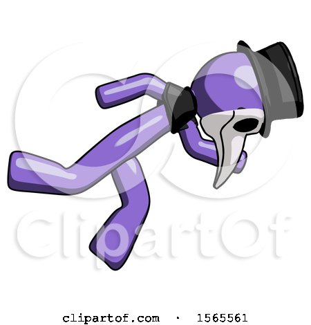 Purple Plague Doctor Man Running While Falling down by Leo Blanchette