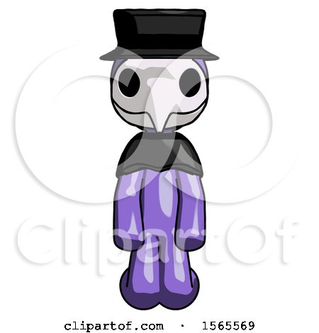 Purple Plague Doctor Man Kneeling Front Pose by Leo Blanchette