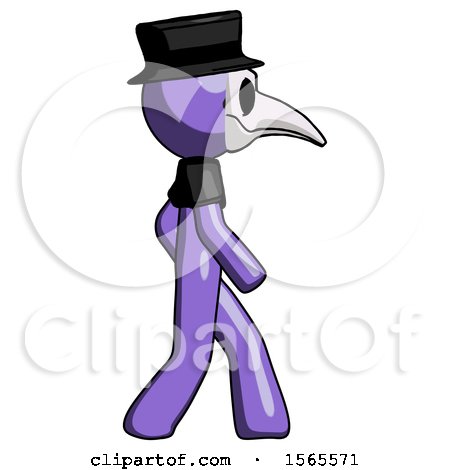 Purple Plague Doctor Man Walking Right Side View by Leo Blanchette