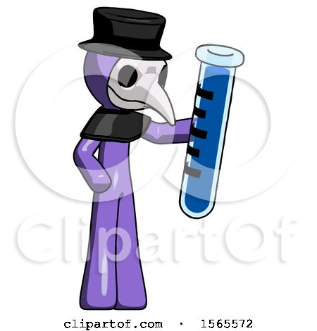 Purple Plague Doctor Man Holding Large Test Tube by Leo Blanchette