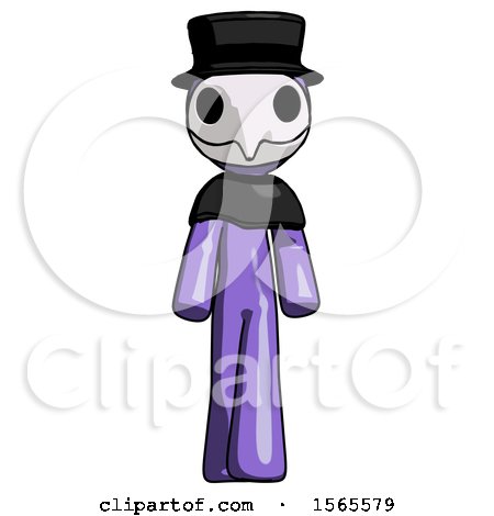 Purple Plague Doctor Man Walking Front View by Leo Blanchette