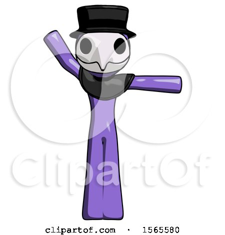 Purple Plague Doctor Man Directing Traffic Right by Leo Blanchette