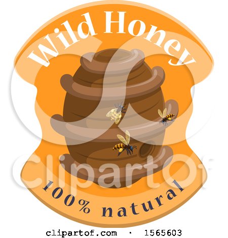 Clipart of a Honey Bee Hive with Text - Royalty Free Vector Illustration by Vector Tradition SM