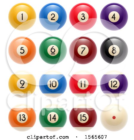 Clipart of Billiards Pool Balls - Royalty Free Vector Illustration by Vector Tradition SM