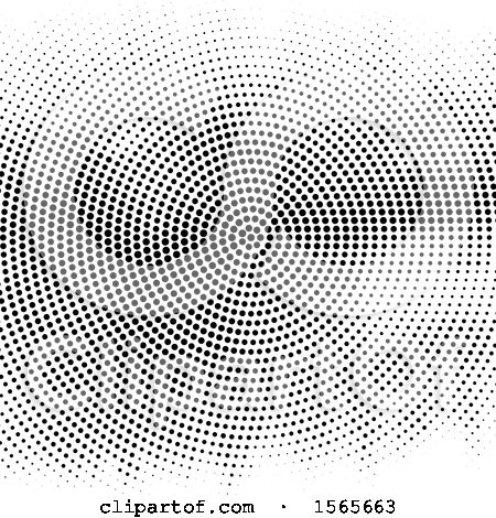 Clipart of a Radial Halftone Background - Royalty Free Vector Illustration by KJ Pargeter
