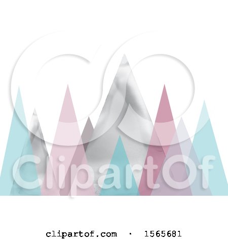 Clipart of a Scandinavian Geometric Mountain Background - Royalty Free Vector Illustration by KJ Pargeter