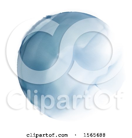 Clipart of a Blue Watercolor Design on White - Royalty Free Vector Illustration by KJ Pargeter