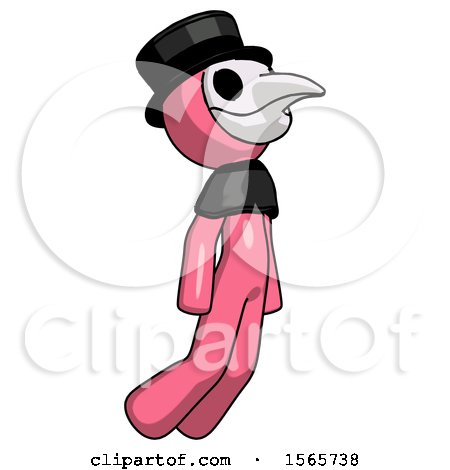 Pink Plague Doctor Man Floating Through Air Right by Leo Blanchette