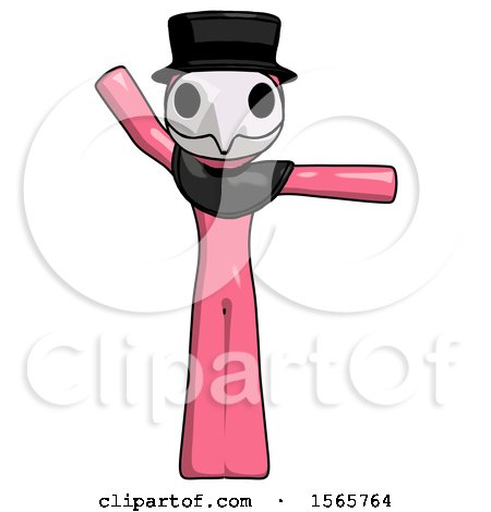 Pink Plague Doctor Man Directing Traffic Right by Leo Blanchette