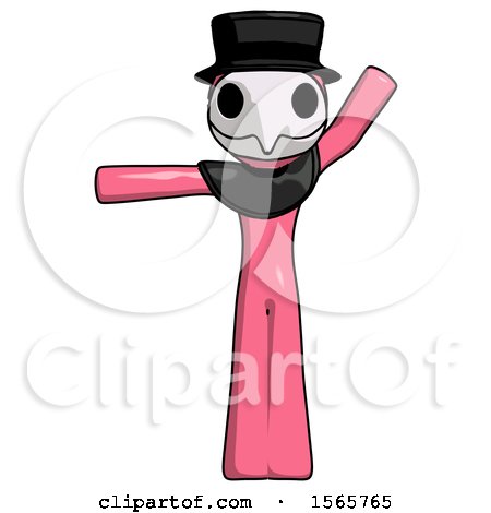 Pink Plague Doctor Man Directing Traffic Left by Leo Blanchette