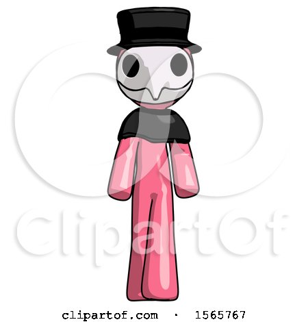 Pink Plague Doctor Man Walking Front View by Leo Blanchette