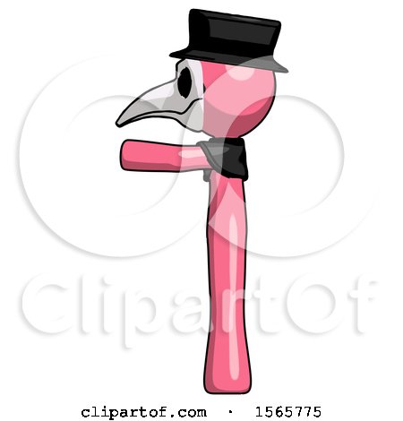 Pink Plague Doctor Man Pointing Left by Leo Blanchette