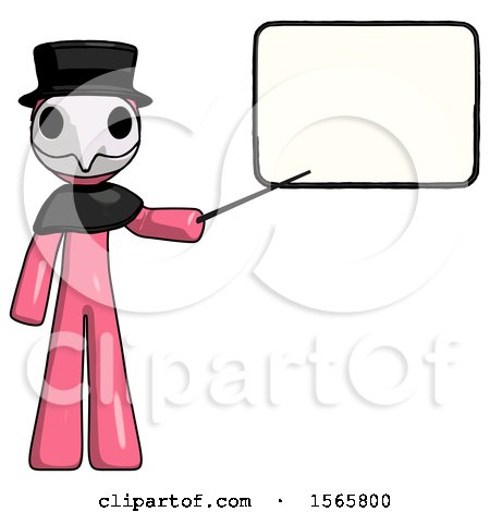 Pink Plague Doctor Man Giving Presentation in Front of Dry-erase Board by Leo Blanchette