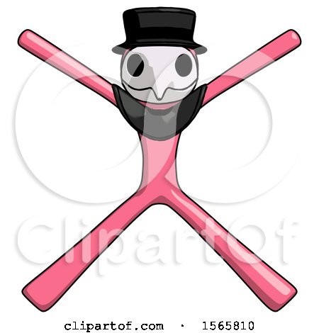 Pink Plague Doctor Man with Arms and Legs Stretched out by Leo Blanchette