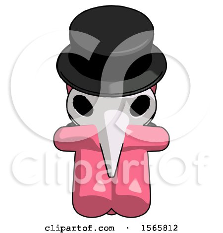 Pink Plague Doctor Man Sitting with Head down Facing Forward by Leo Blanchette
