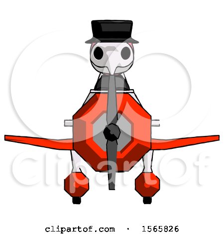 Pink Plague Doctor Man in Geebee Stunt Plane Front View by Leo Blanchette