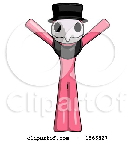 Pink Plague Doctor Man with Arms out Joyfully by Leo Blanchette