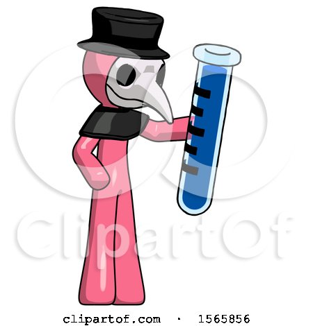 Pink Plague Doctor Man Holding Large Test Tube by Leo Blanchette