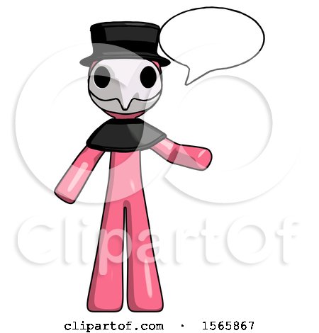 Pink Plague Doctor Man with Word Bubble Talking Chat Icon by Leo Blanchette