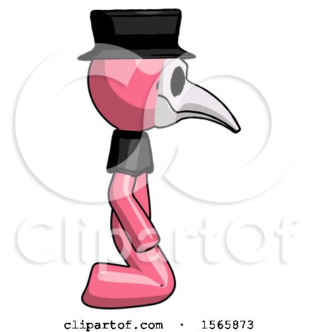 Pink Plague Doctor Man Kneeling Right by Leo Blanchette