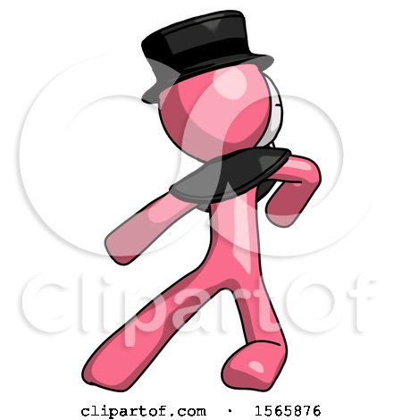 Pink Plague Doctor Man Karate Defense Pose Left by Leo Blanchette