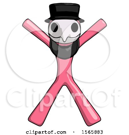 Pink Plague Doctor Man Jumping or Flailing by Leo Blanchette