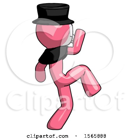 Pink Plague Doctor Man Kick Pose Start by Leo Blanchette