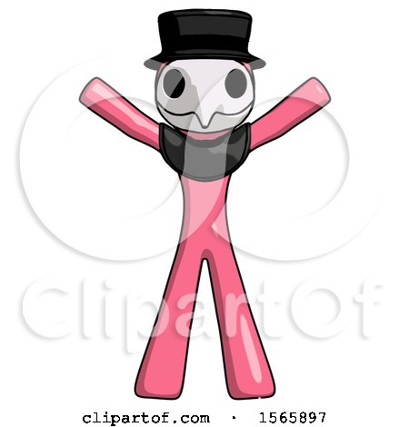 Pink Plague Doctor Man Surprise Pose, Arms and Legs out by Leo Blanchette