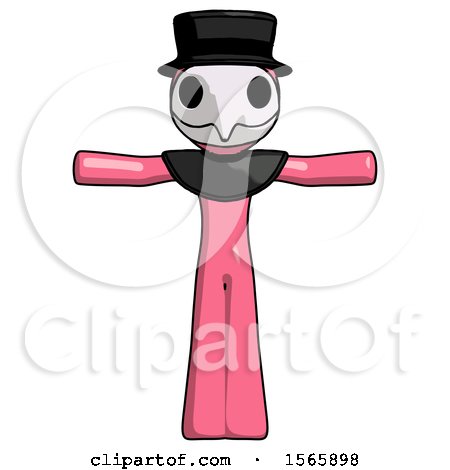 Pink Plague Doctor Man T-Pose Arms up Standing by Leo Blanchette