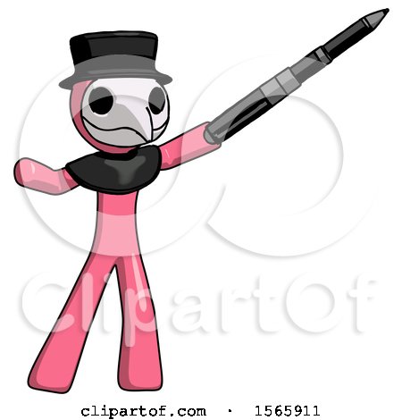 Pink Plague Doctor Man Demonstrating That Indeed the Pen Is Mightier by Leo Blanchette