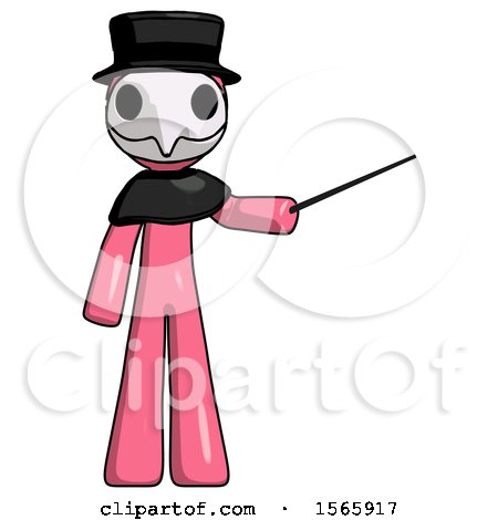 Pink Plague Doctor Man Teacher or Conductor with Stick or Baton Directing by Leo Blanchette