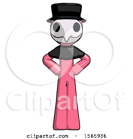 Pink Plague Doctor Man Hands on Hips by Leo Blanchette